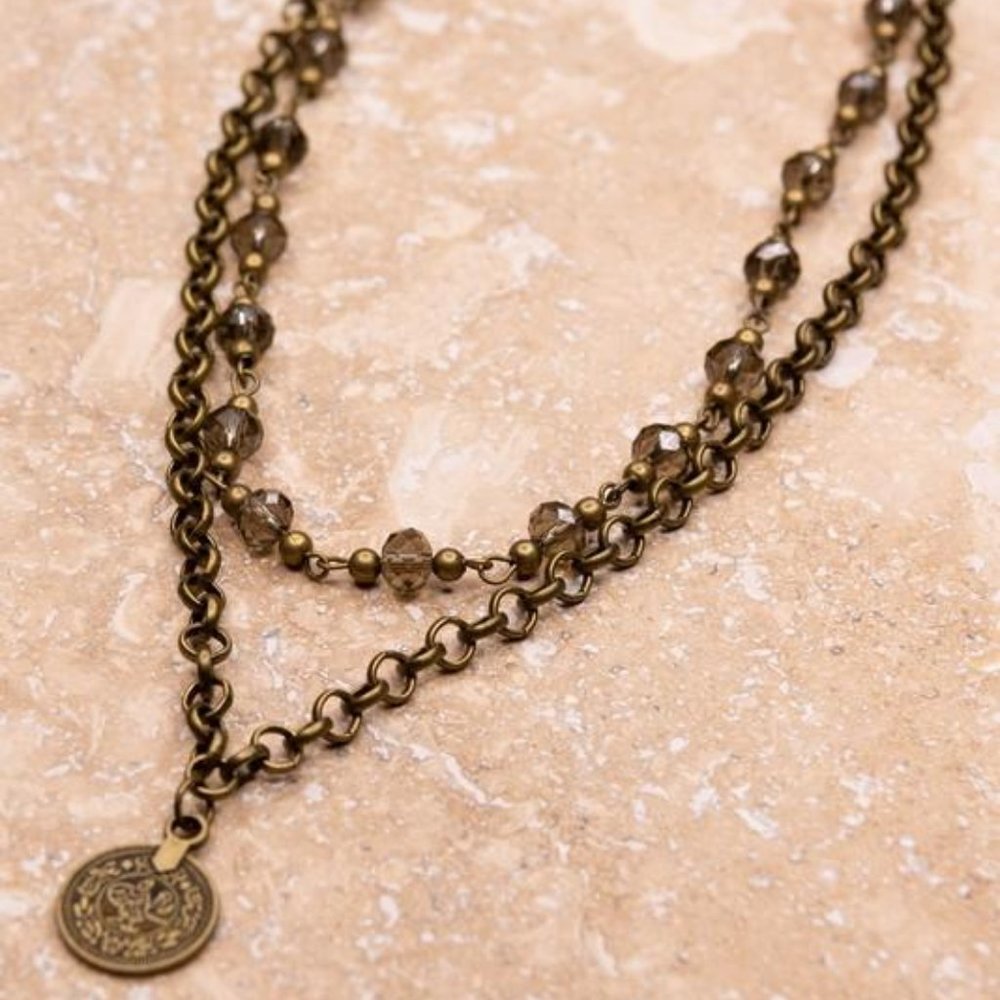 Jewels Are A Girls Bestfriend Beaded Coin Necklace